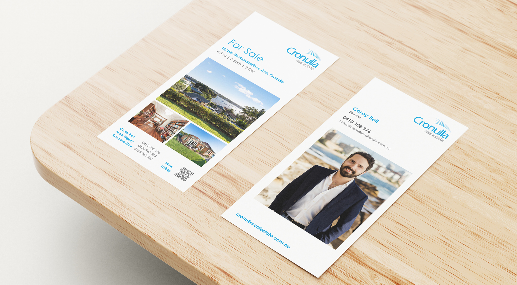 Cronulla Real Estate DL card on table