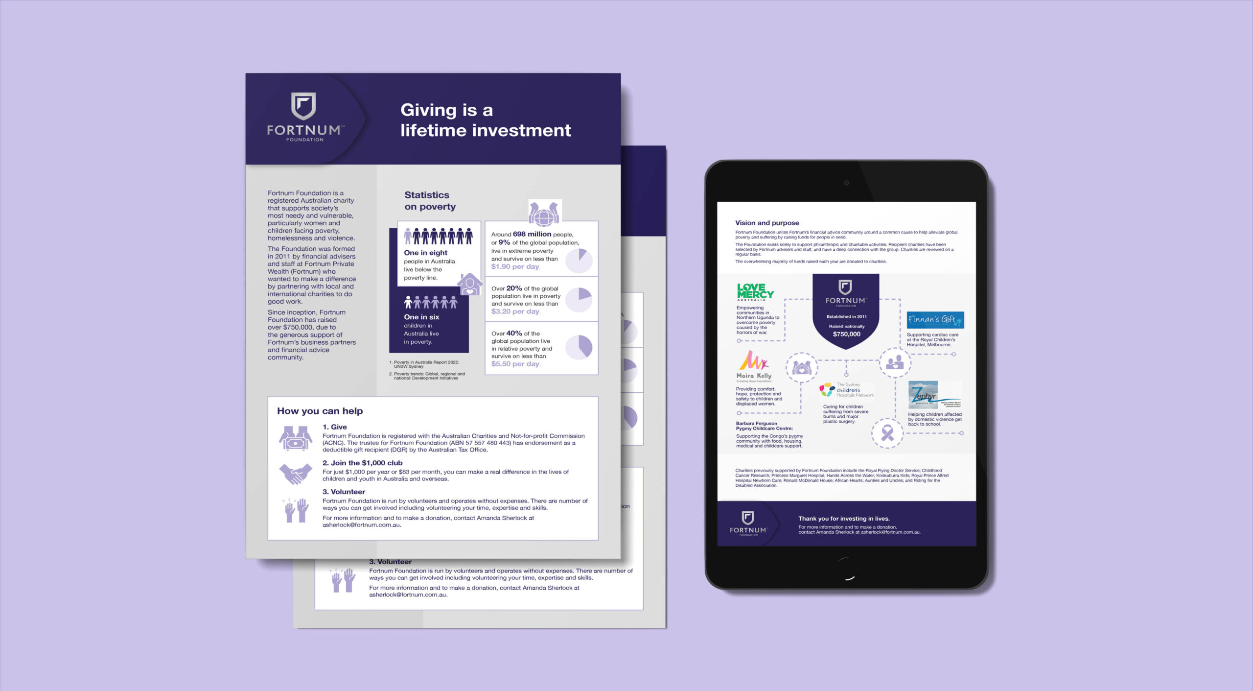 Fortnum brochure and infographic by Marka Creative